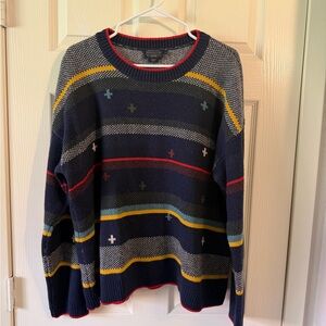 Pendleton Navy Striped Crewneck Sweater